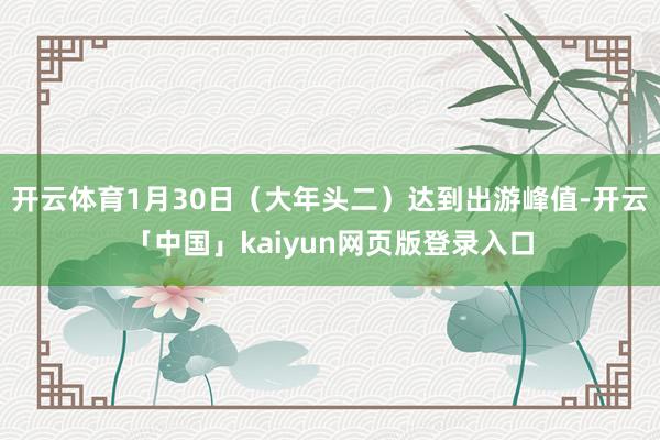 开云体育1月30日（大年头二）达到出游峰值-开云「中国」kaiyun网页版登录入口