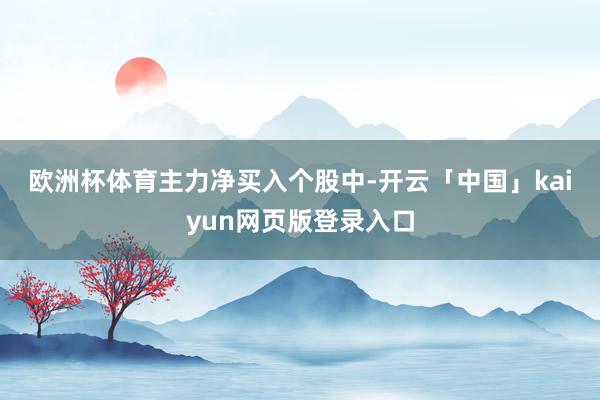 欧洲杯体育　　主力净买入个股中-开云「中国」kaiyun网页版登录入口