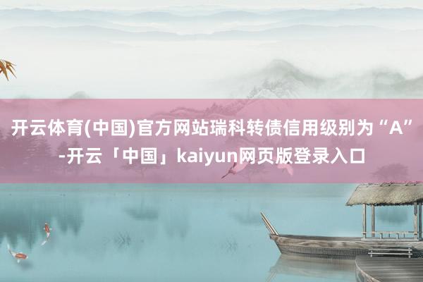 开云体育(中国)官方网站瑞科转债信用级别为“A”-开云「中国」kaiyun网页版登录入口