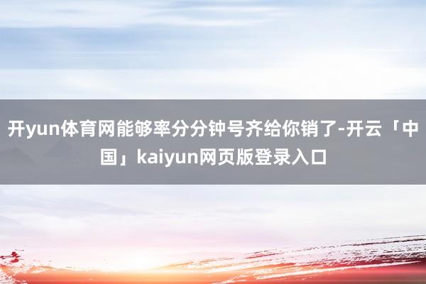 开yun体育网能够率分分钟号齐给你销了-开云「中国」kaiyun网页版登录入口