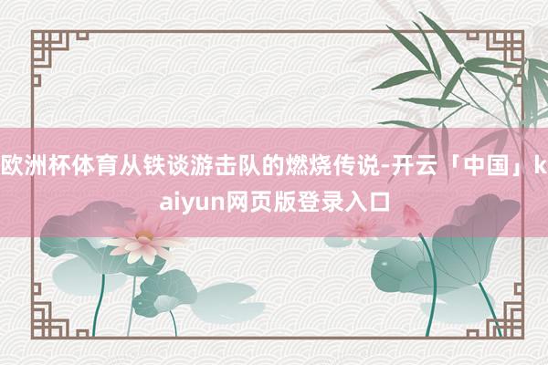 欧洲杯体育从铁谈游击队的燃烧传说-开云「中国」kaiyun网页版登录入口