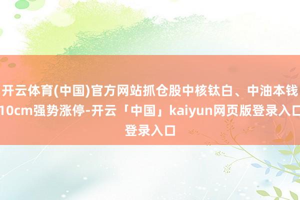 开云体育(中国)官方网站抓仓股中核钛白、中油本钱10cm强势涨停-开云「中国」kaiyun网页版登录入口