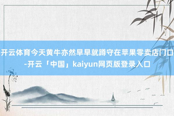 开云体育今天黄牛亦然早早就蹲守在苹果零卖店门口-开云「中国」kaiyun网页版登录入口
