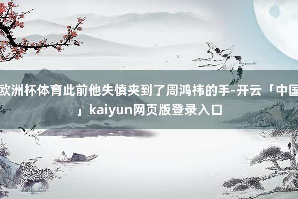 欧洲杯体育此前他失慎夹到了周鸿祎的手-开云「中国」kaiyun网页版登录入口