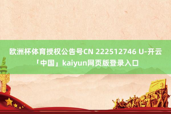 欧洲杯体育授权公告号CN 222512746 U-开云「中国」kaiyun网页版登录入口