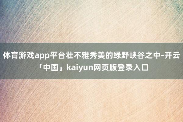 体育游戏app平台壮不雅秀美的绿野峡谷之中-开云「中国」kaiyun网页版登录入口