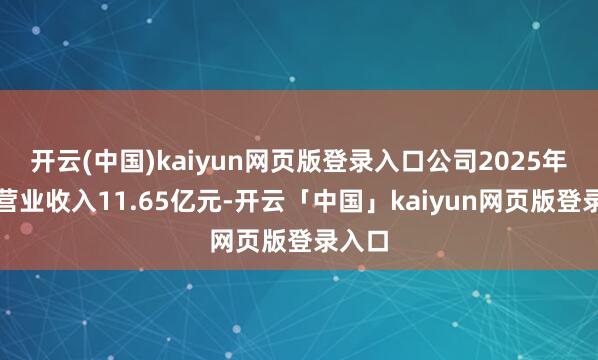 开云(中国)kaiyun网页版登录入口公司2025年达成营业收入11.65亿元-开云「中国」kaiyun网页版登录入口