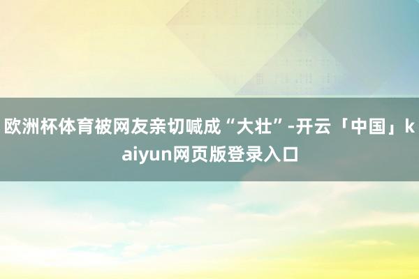 欧洲杯体育被网友亲切喊成“大壮”-开云「中国」kaiyun网页版登录入口