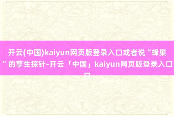 开云(中国)kaiyun网页版登录入口或者说“蜂巢”的孳生探针-开云「中国」kaiyun网页版登录入口