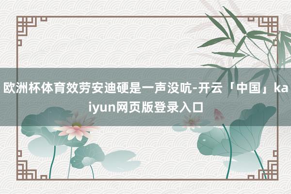 欧洲杯体育效劳安迪硬是一声没吭-开云「中国」kaiyun网页版登录入口